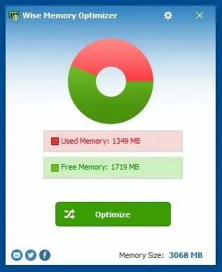 Wise Memory Optimizer: main window