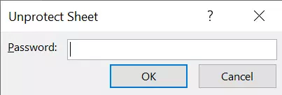 Screenshot of ‘Unprotect Sheet’ dialog