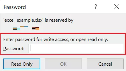 Excel: Password query for read-only file