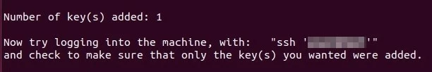 SSH key in Ubuntu: Successful add to target system