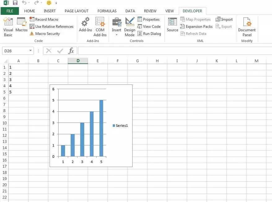 Representation of a bar graph created by running the “AssortedTasks” macro