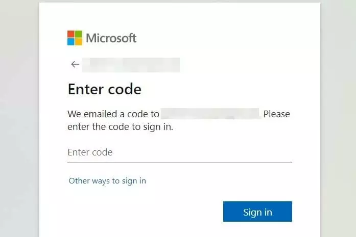 Skype: Enter code and `Sign in´