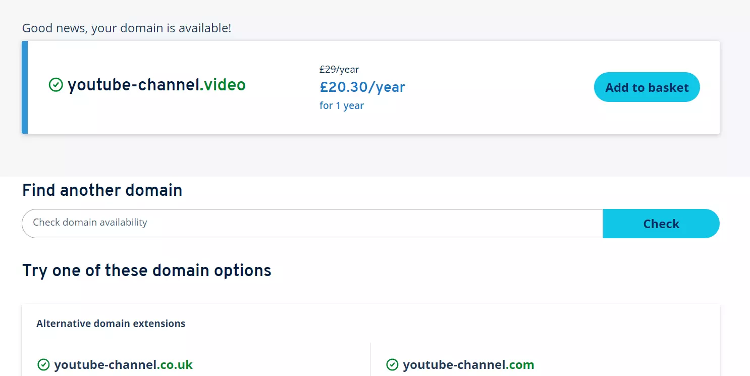 Buy your own YouTube domain from IONOS