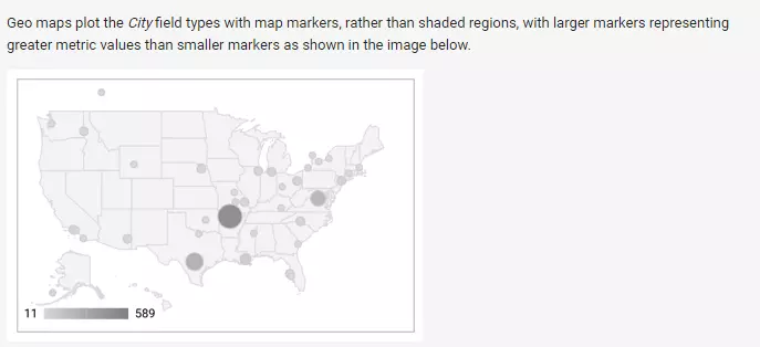 A geo map in the Google Data Studio