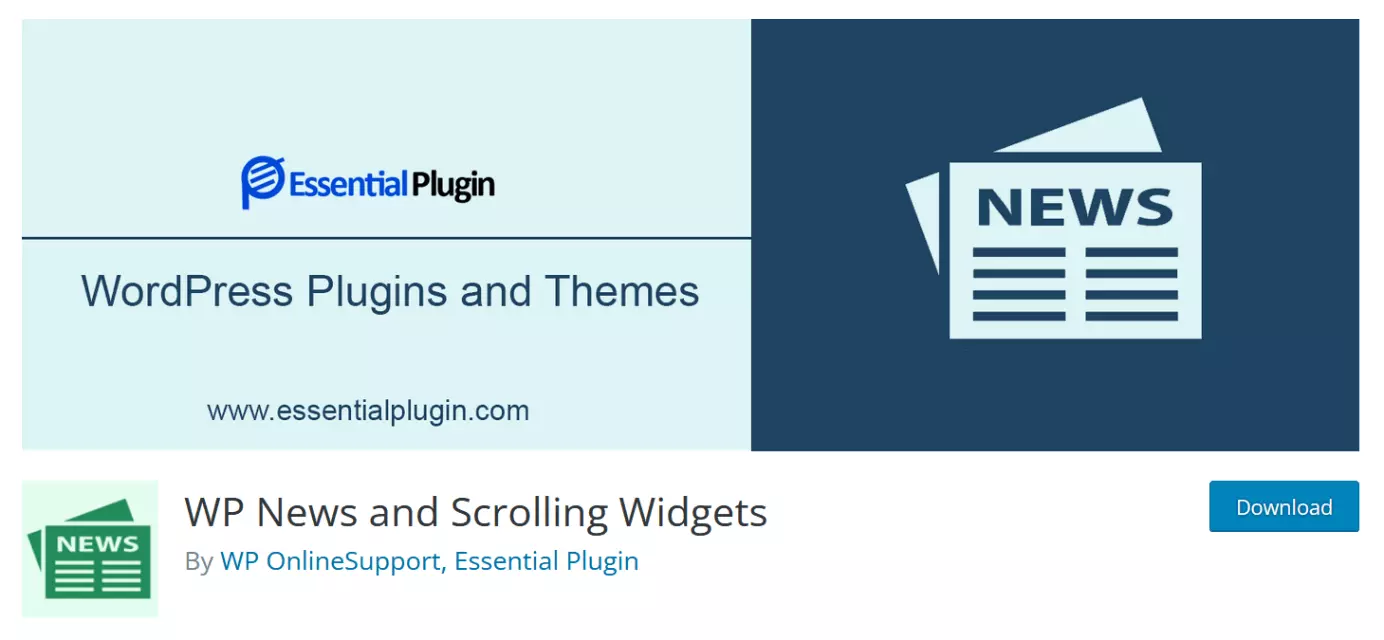 Screenshot of the WP News and Scrolling Widgets plugin