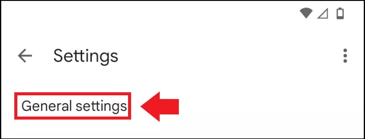 ‘General settings’ in Gmail’s ‘Settings’ menu