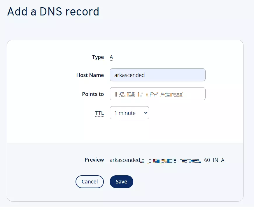 Add A-Record to IONOS