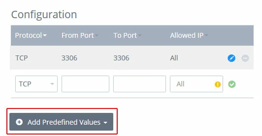 Add Predefined Values