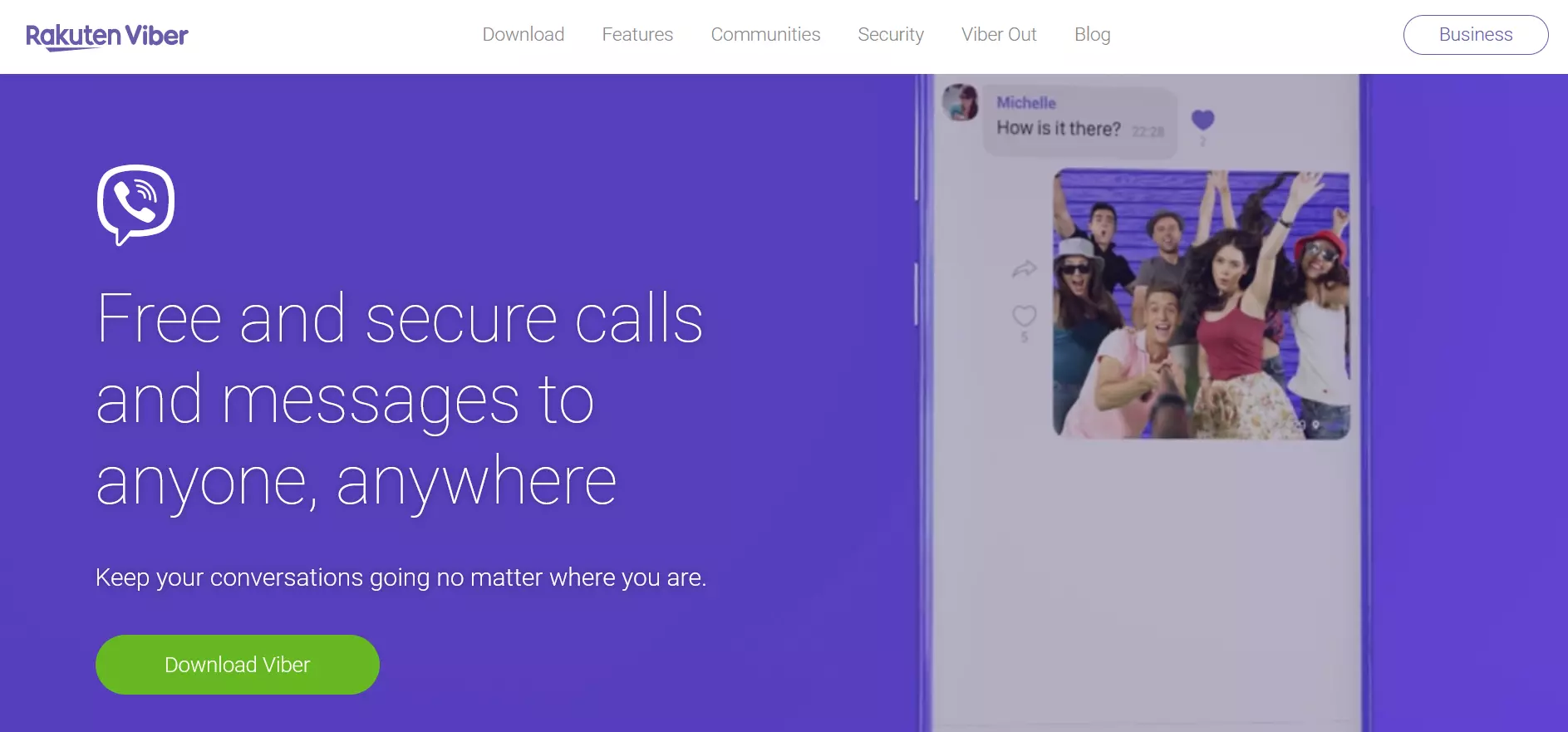 Screenshot from the Viber website