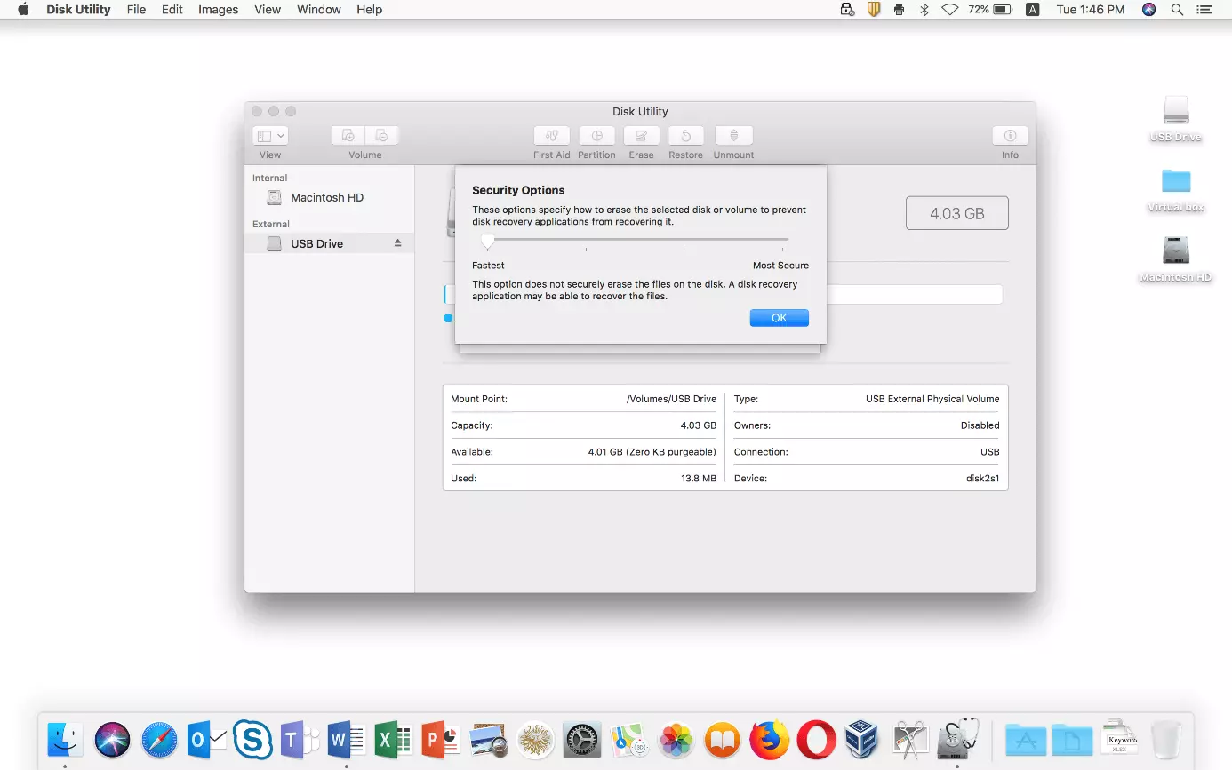 Disk Utility (macOS) – Security options