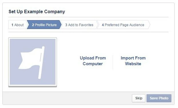 Create a page: upload an appealing profile picture 