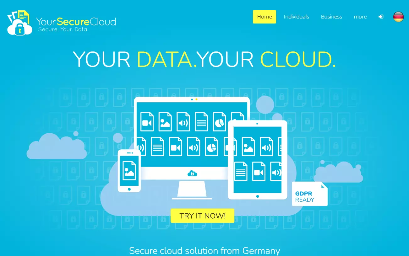 Website of the German cloud solution Your Secure Cloud