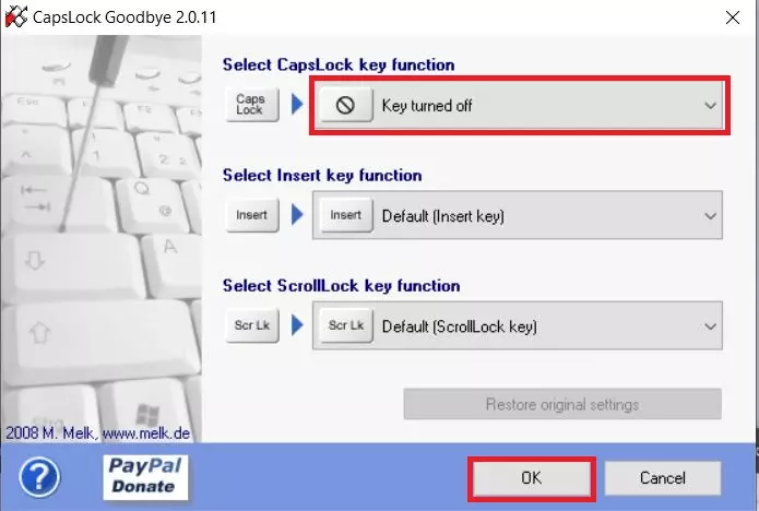 Disabling the Caps Lock key using CapsLock Goodbye