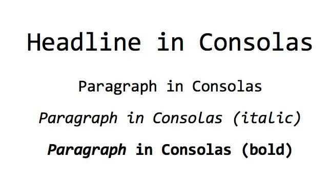 Example text in Consolas