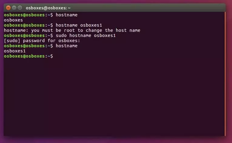 Displaying and changing the host name with Linux