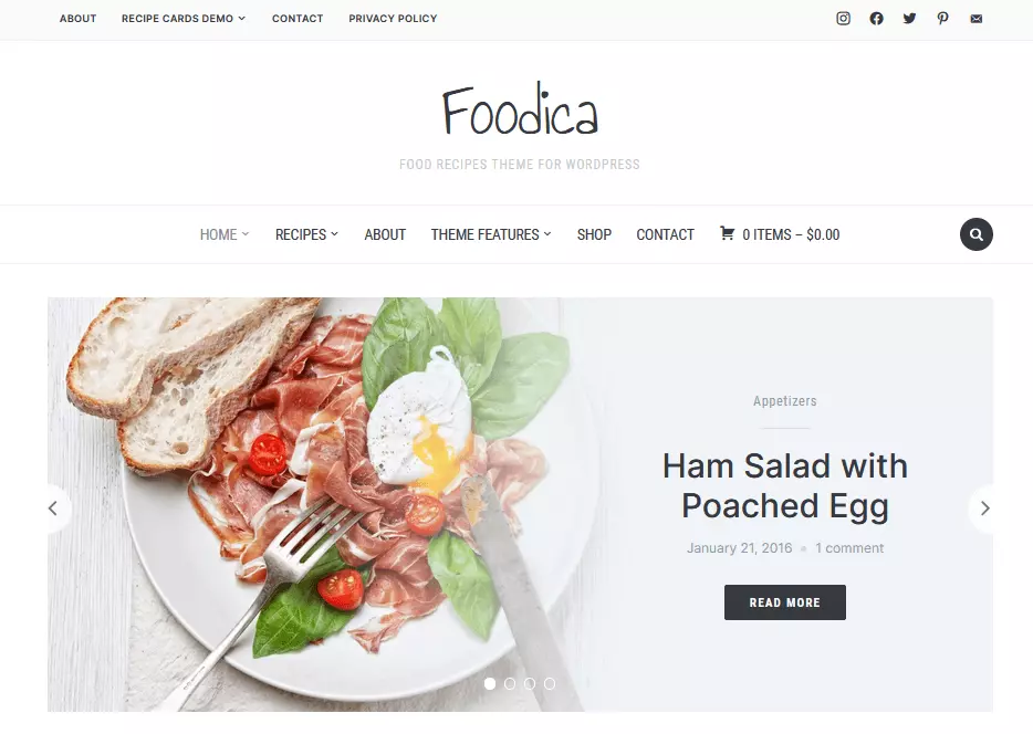 WordPress template “Foodica” by WPZOOM