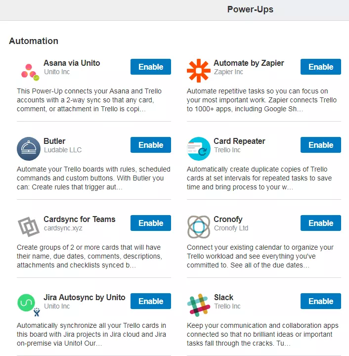 Power-Ups on Trello