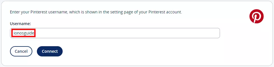 Connecting Pinterest and domain with IONOS