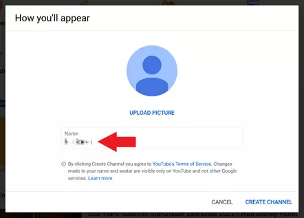 Naming your YouTube channel