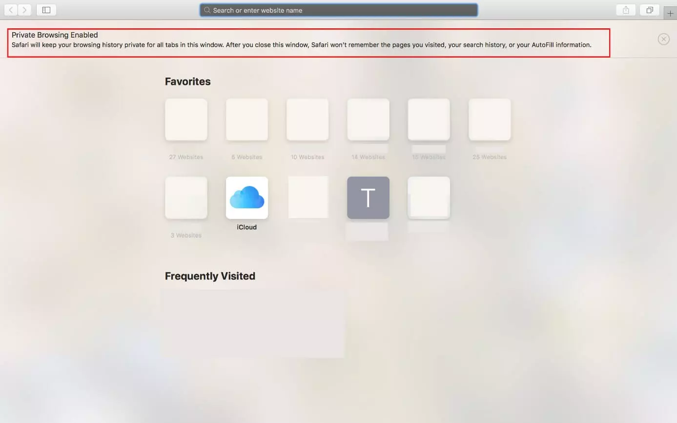Private surfing in Apple Safari