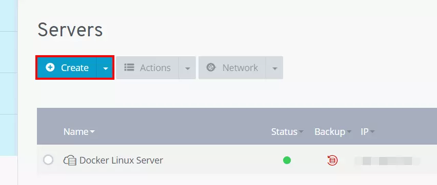 Create a Docker/Linux server in IONOS Cloud Panel