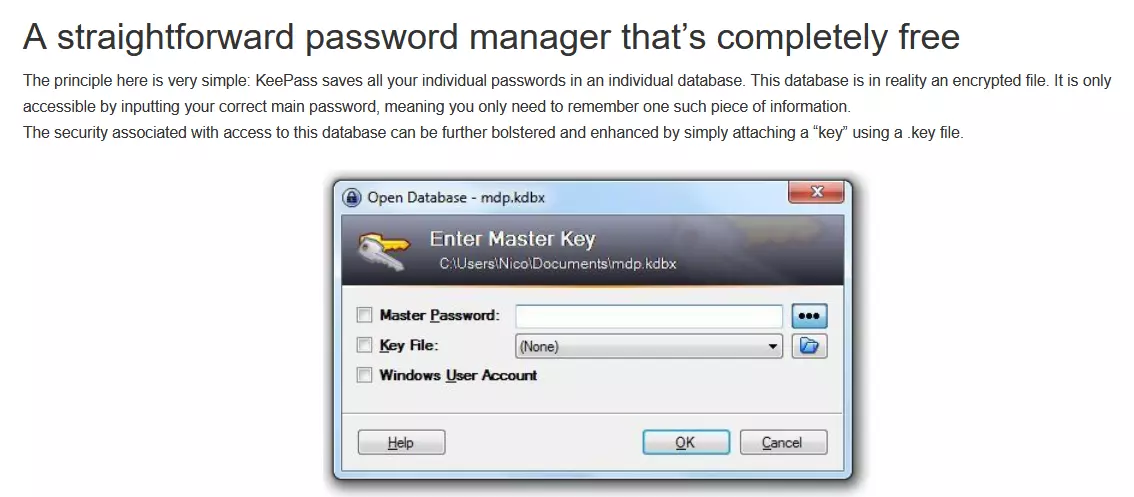 Password manager KeePass