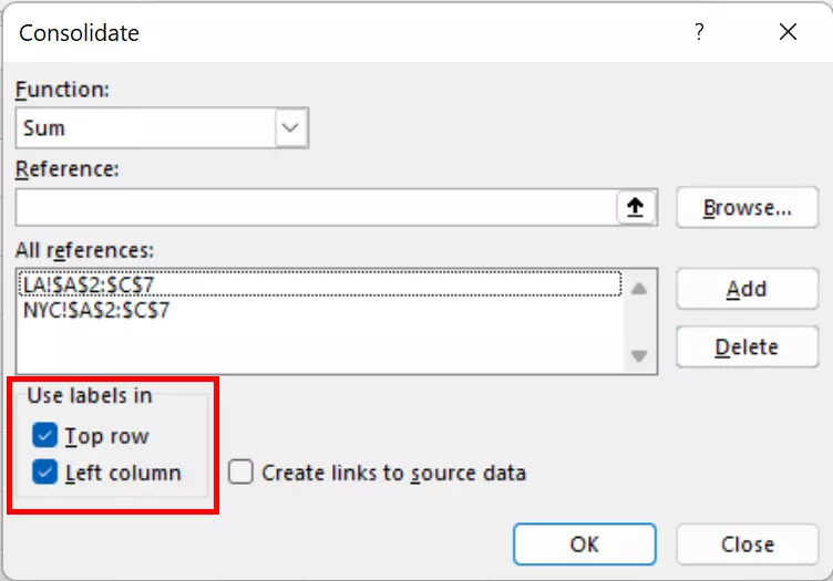 Add table contents to all references