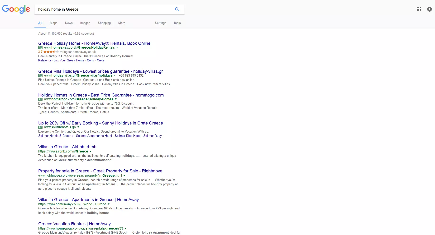 Google AdWords display ads in SERPS