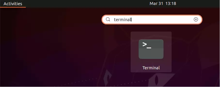 Ubuntu 20.04: Search for ‘terminal’ via ‘Show applications’