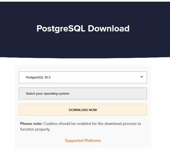 PostgreSQL download on enterprisedb.com