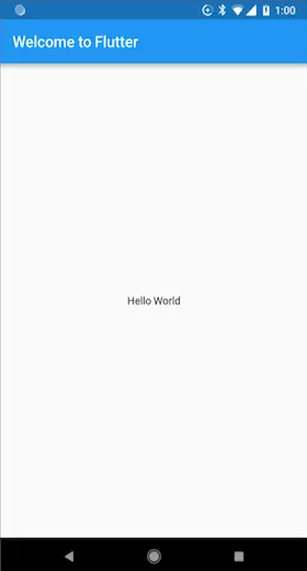 Simple 'Hello World' app developed with Flutter