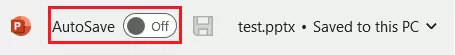 PowerPoint: activate the auto-save function