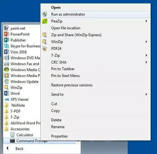 Run Command Prompt as Administrator on Windows 8