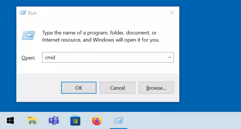 Windows 10: launch CMD via ‘Run’