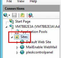 IIS manager: ‘Sites’