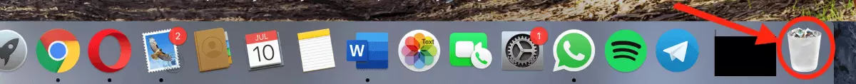 Trash icon in your Mac’s dock