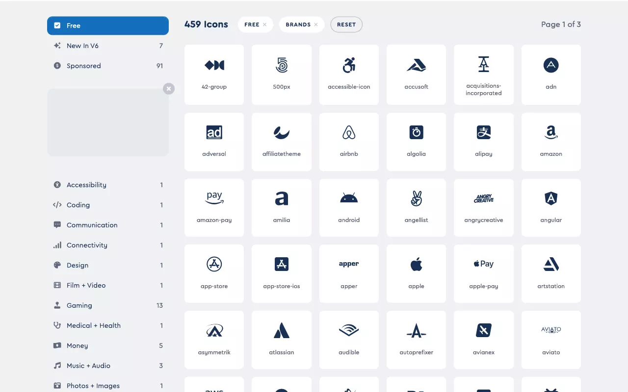 Brand Icons of the ‘FontAwesome’ Icon Font