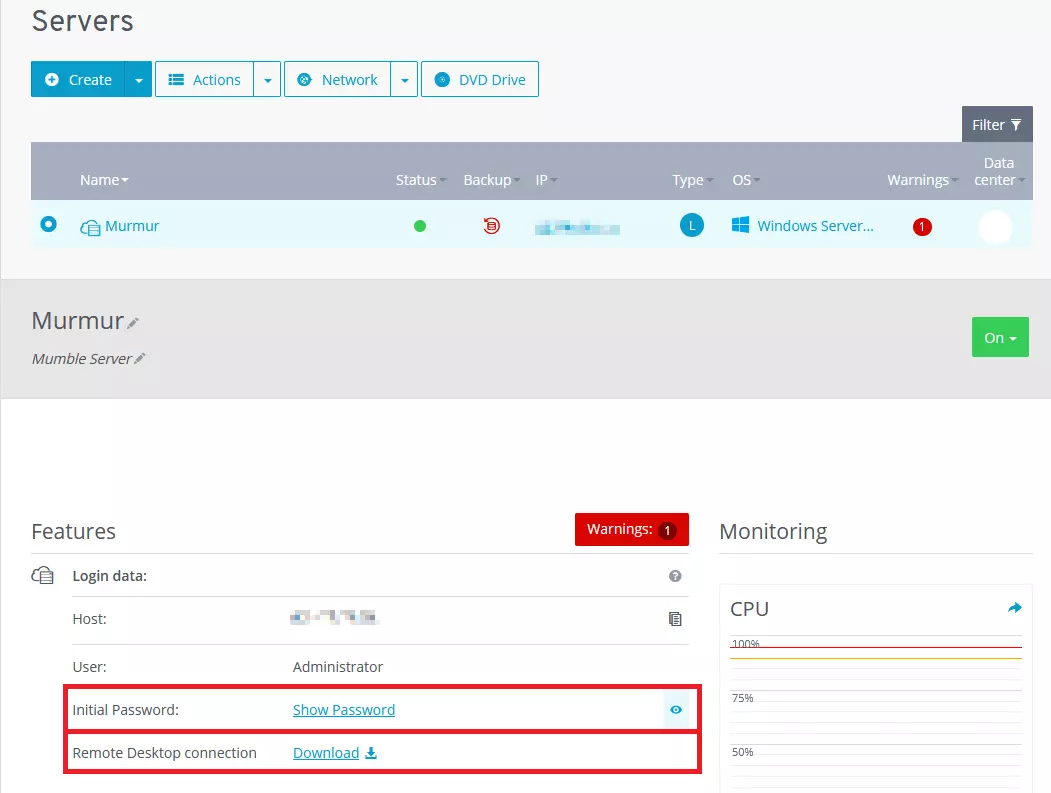 IONOS Cloud Panel