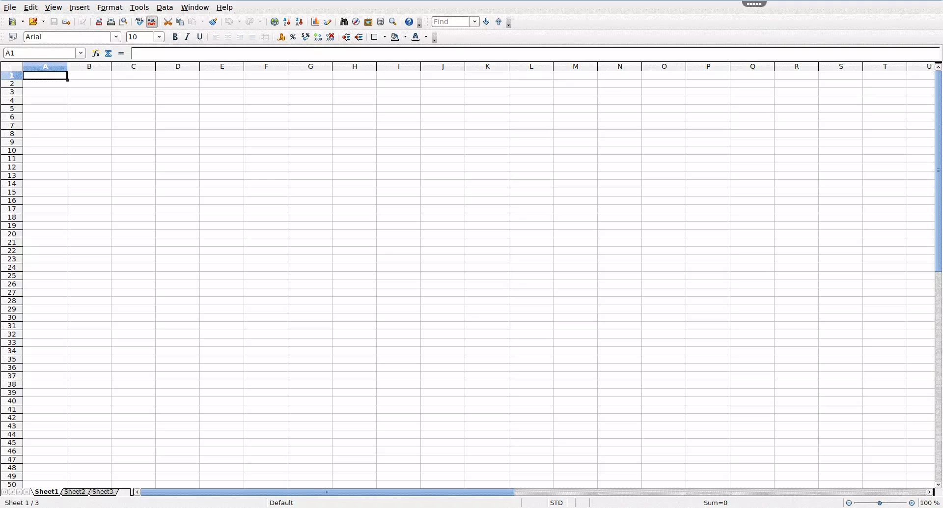 Screenshot Apache OpenOffice Calc