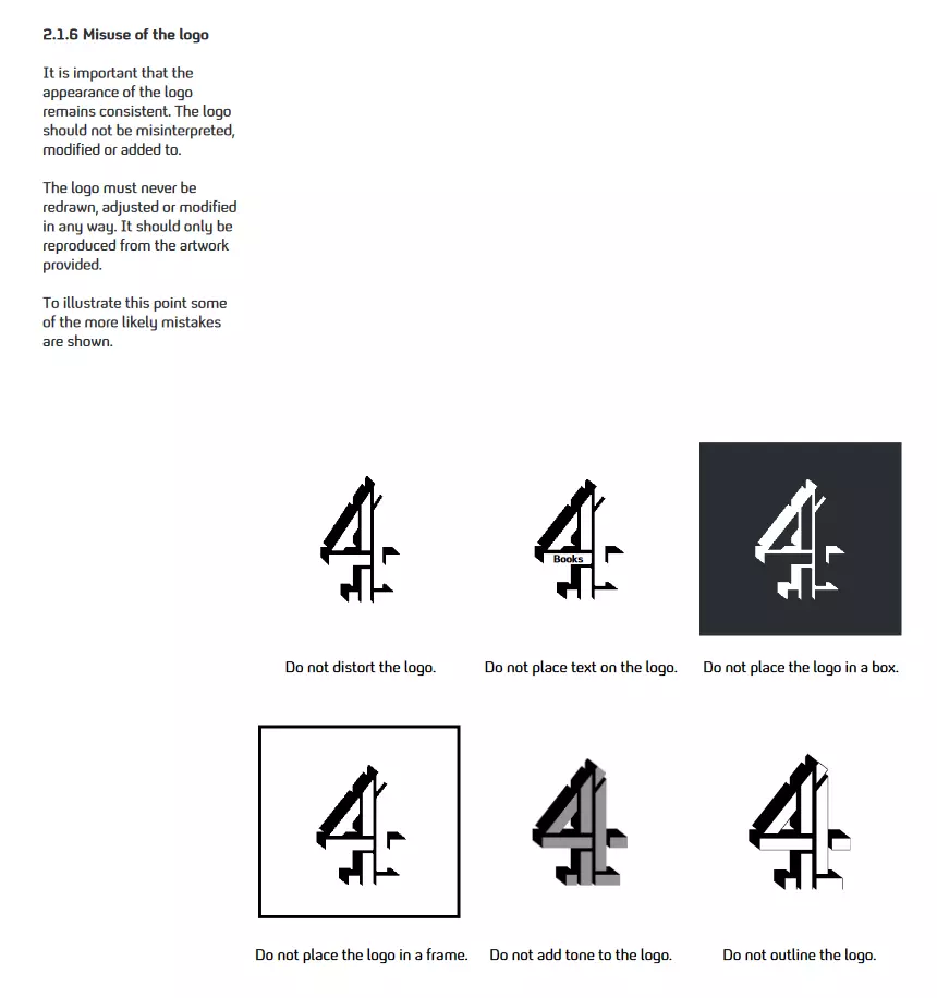 Screenshot of the web style guide for Channel 4