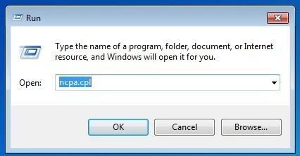 Windows 8: Running ncpa.cpl