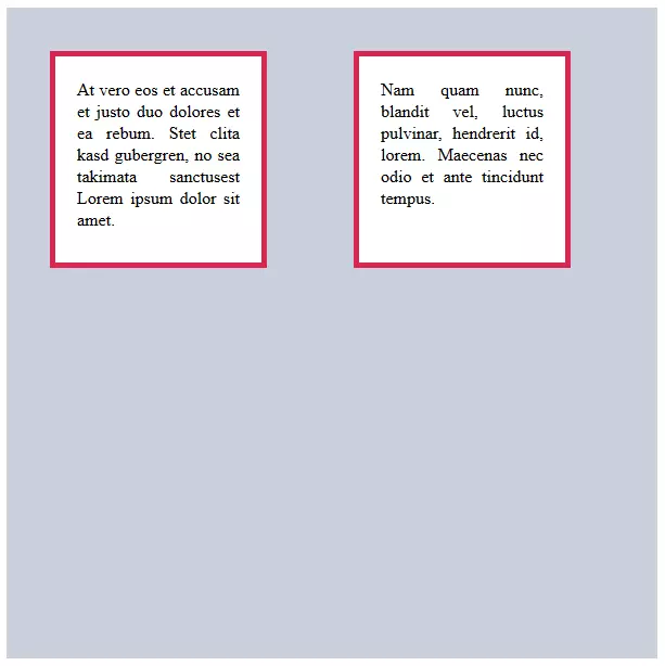 Two block boxes as left-aligned floats