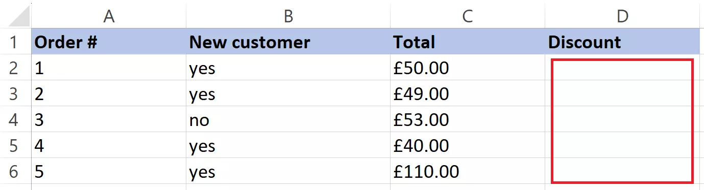 Excel’s IF AND function: Determining discounts