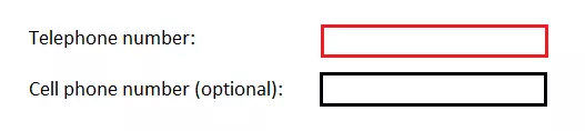 Highlighted form fields