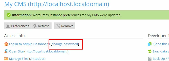 change password