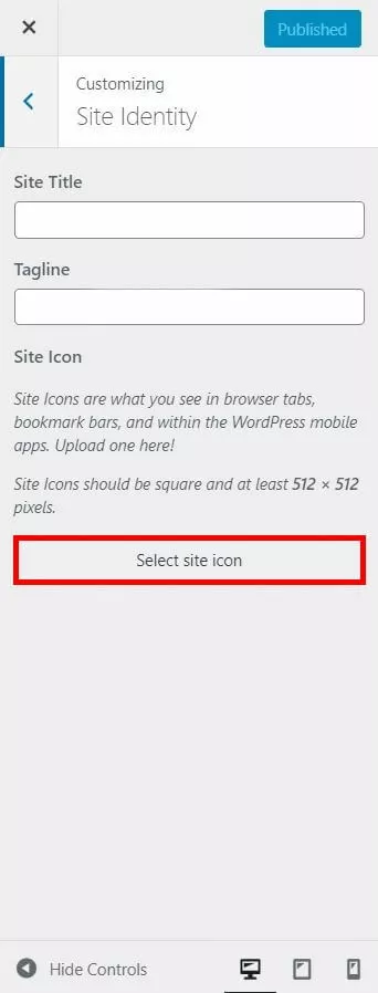 Favicons in WordPress: The “Site Identity” menu