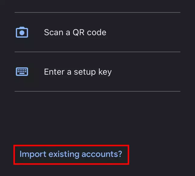 Google Authenticator app account transfer