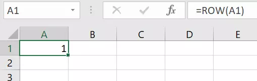 The ROW function outputs the first number