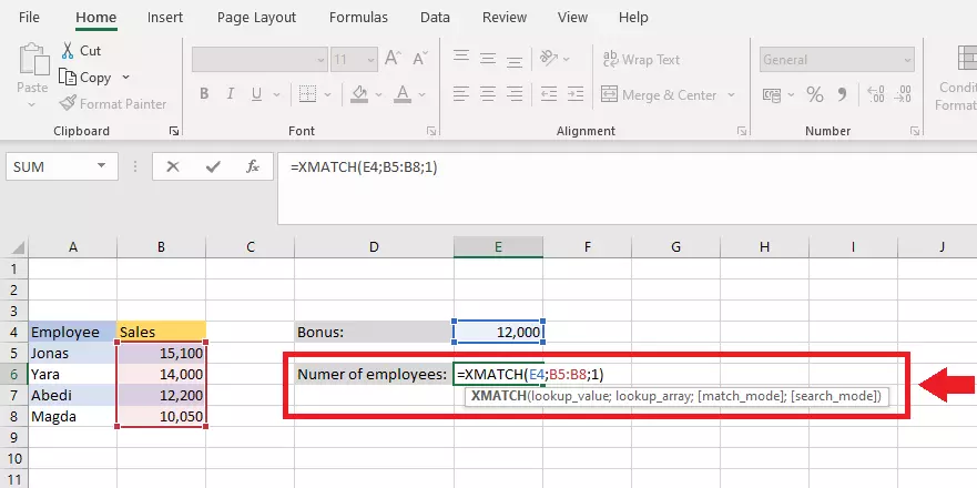 XMATCH - example 2 of a use case: defining the lookup array