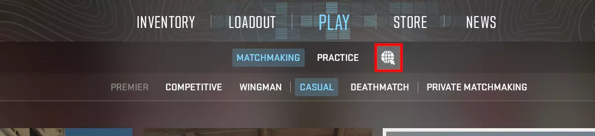 Counter Strike 2: ‘Play’ menu